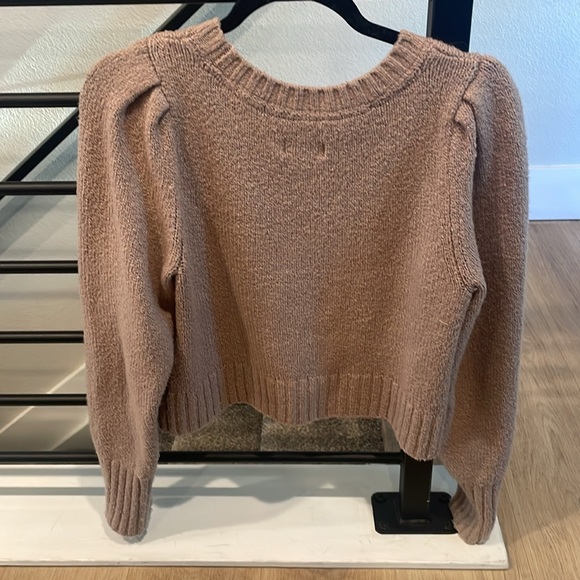 Anthropologie cozy blush modified crop  sweater - Picture 2 of 4